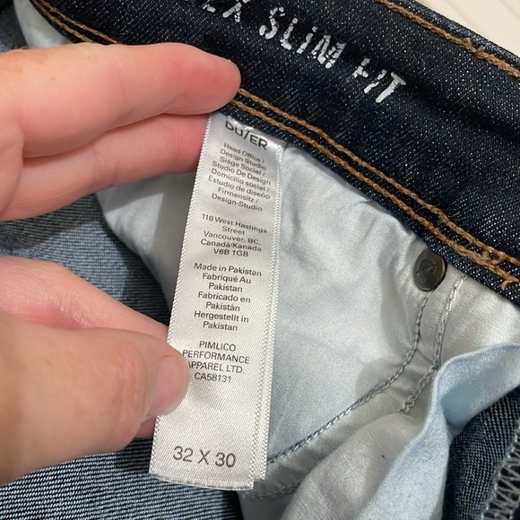 DU/ER L2X Slim Fit Jeans Performance Stretch Dark Wash Blue Denim Men's 32x30 - Picture 5 of 7